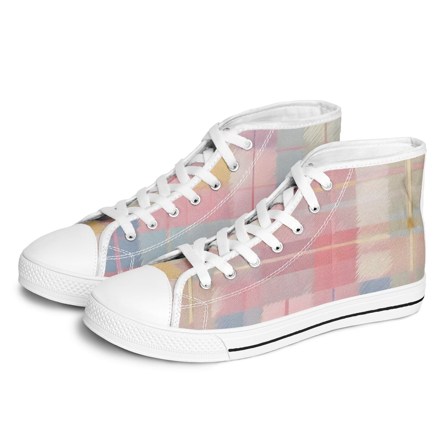 Pastel Tartan High Tops - Festival Sneakers