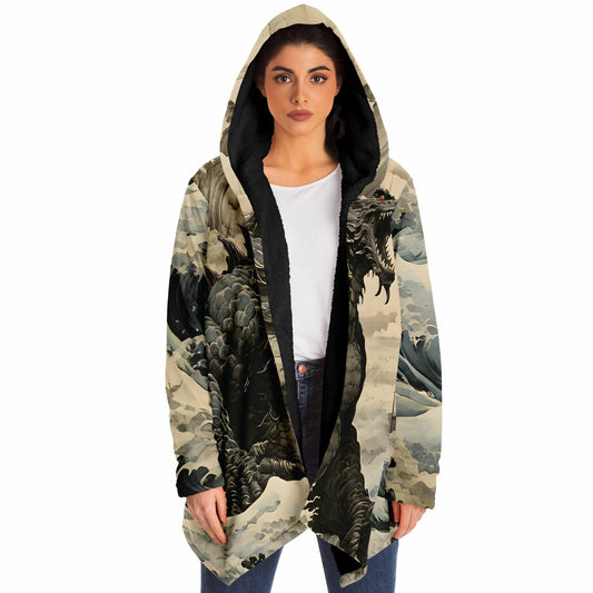 Godzilla Hooded Cloak - Sherpa Fleece with Fantasy Monster design