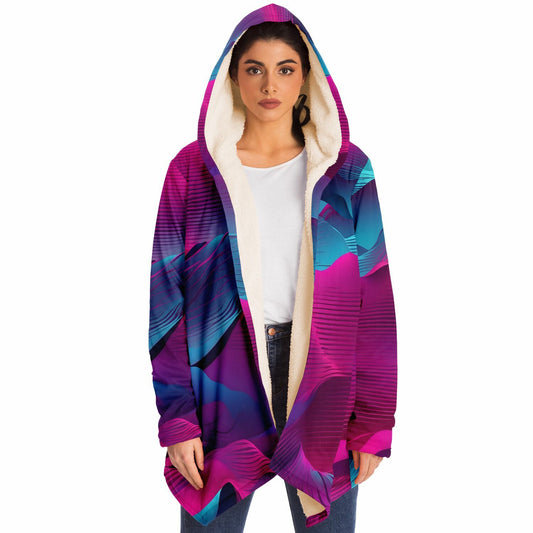Electric Pink Hooded Cloak - Fleece Cloak Ideal for Raves and Festivals