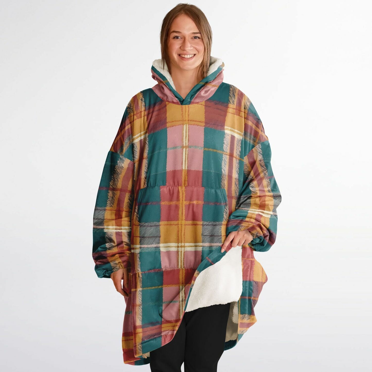 Tropical Tartan Snug Hoodie - Fleece Hoodie - Essentials Hoodie