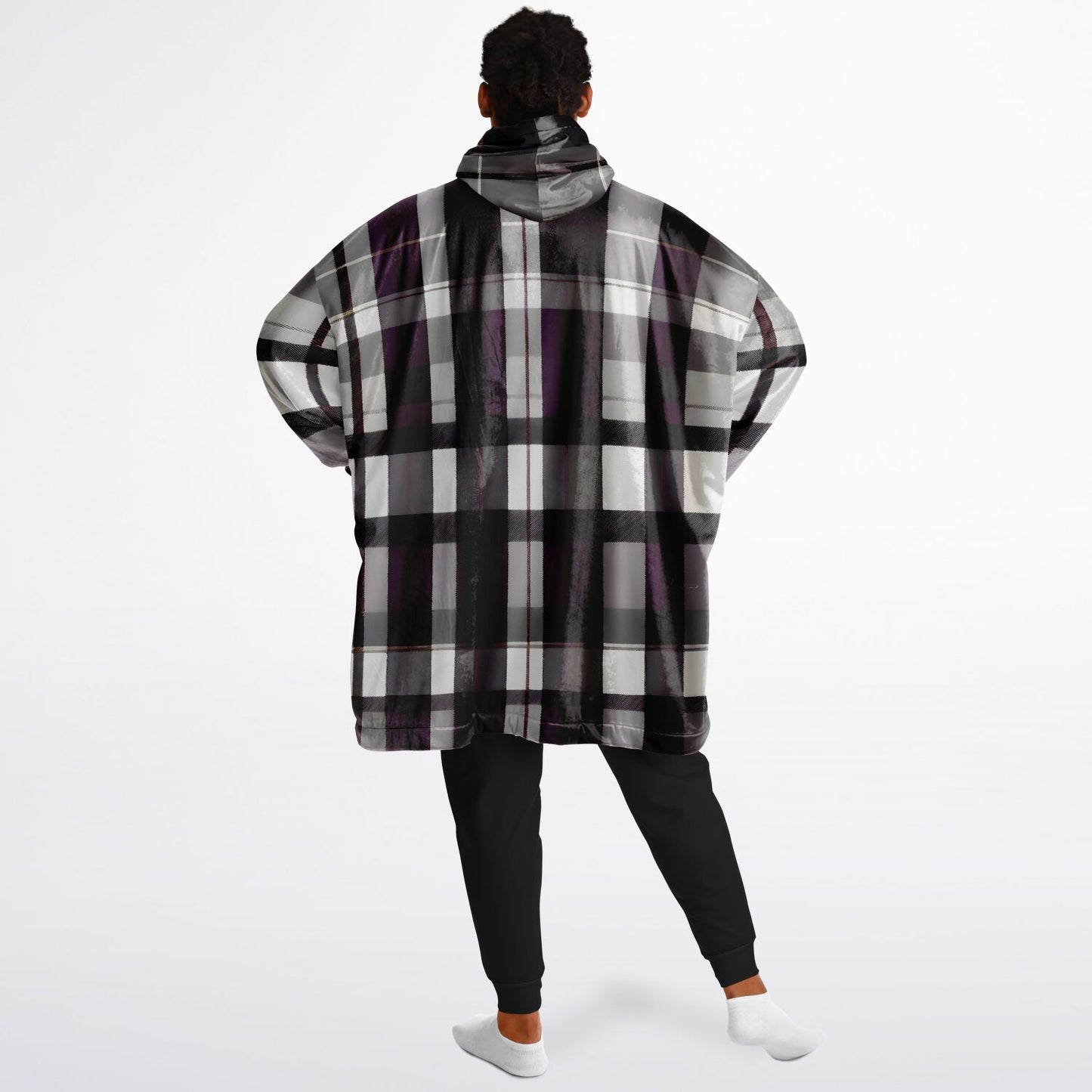 Purple Tartan Snug Hoodie - Fleece Hoodie - Essential Hoodie