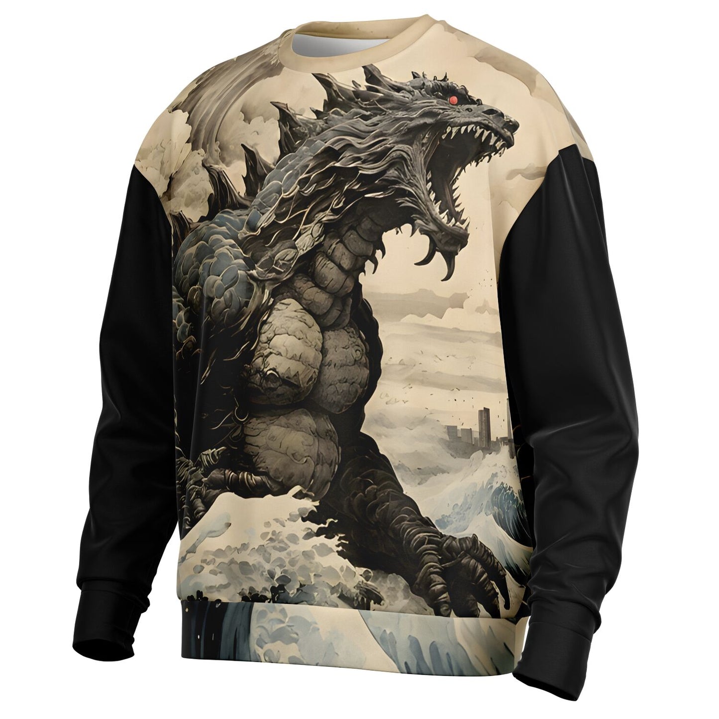 Godzilla Sweatshirt - Comfortable and Thick with Monster Art in Anime Fashion