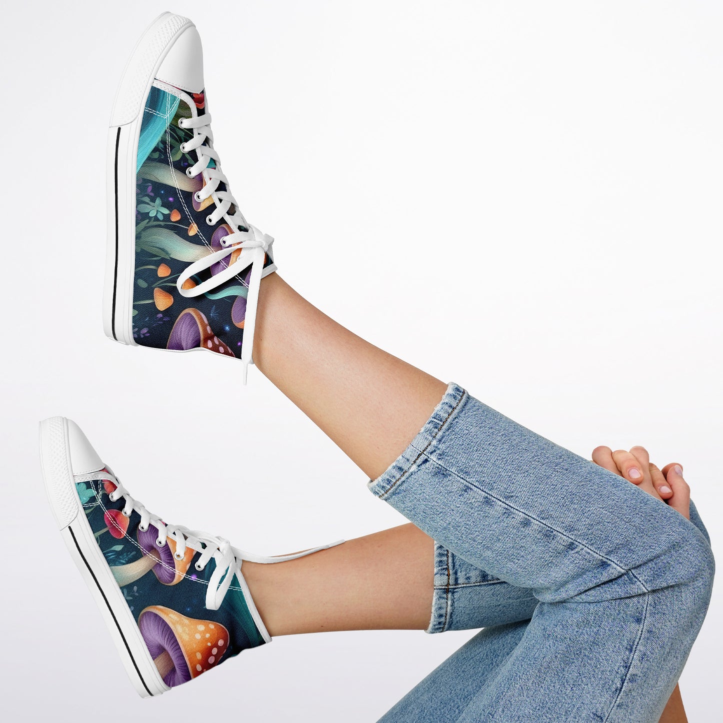 Magical Mushrooms High Tops - Rave Shoes with A Bold Style and All-Day Comfort