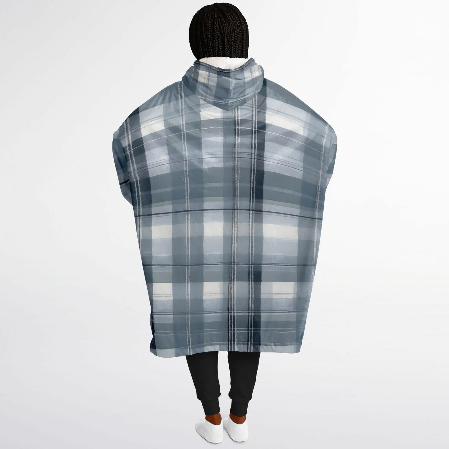 Blue Tartan Snug Hoodie - Fleece Hoodie - Essentials Hoodie