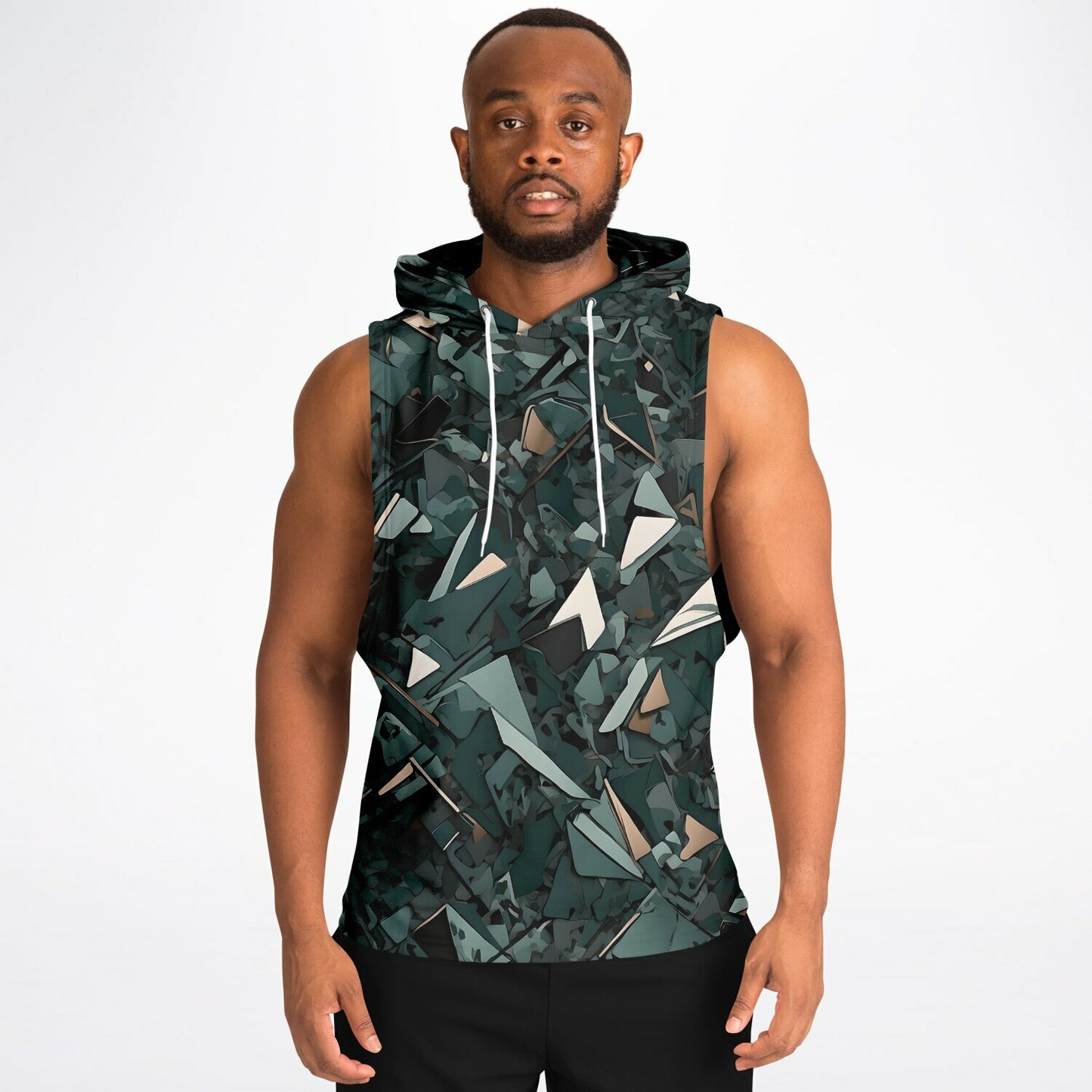 Abstract Camo Drop Armhole Hoodie