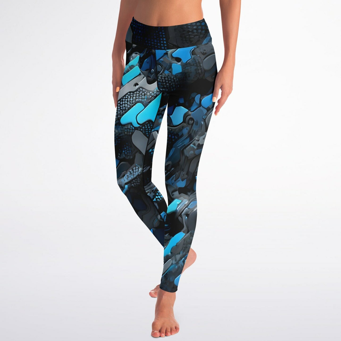 Blue Camo Yoga Leggings