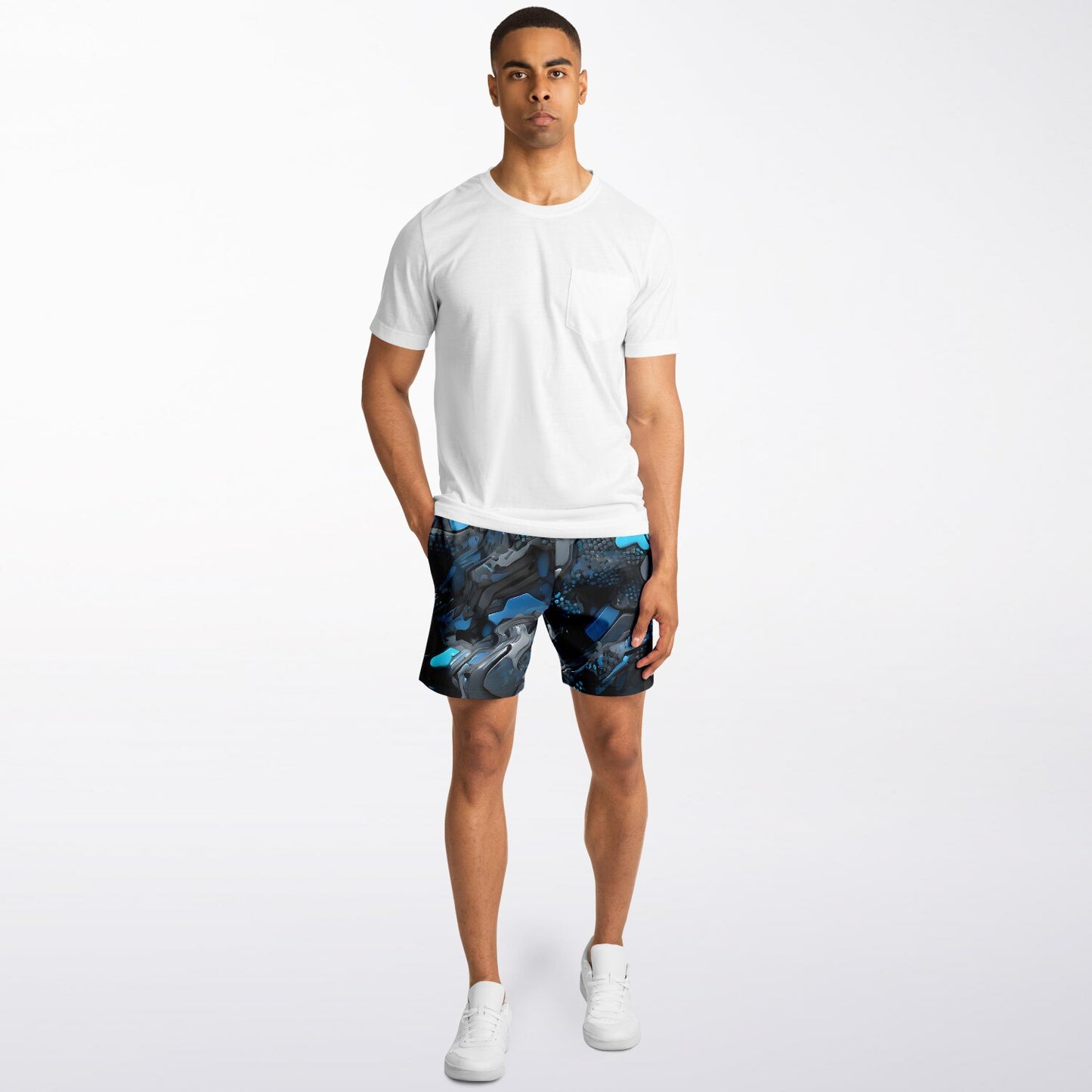 Blue Camo Athletic Shorts
