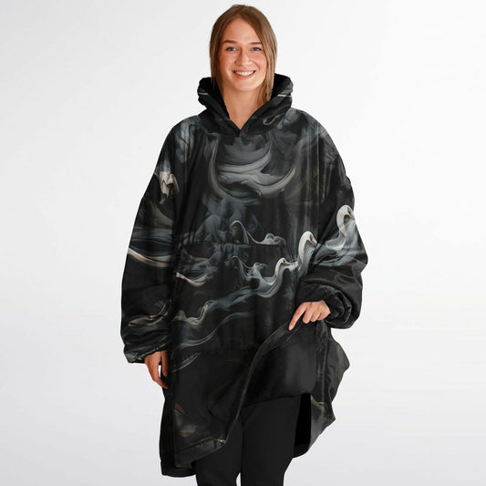 Black Smoke Snug Hoodie - Festival Fleece Hoodie - Essentials Hoodie