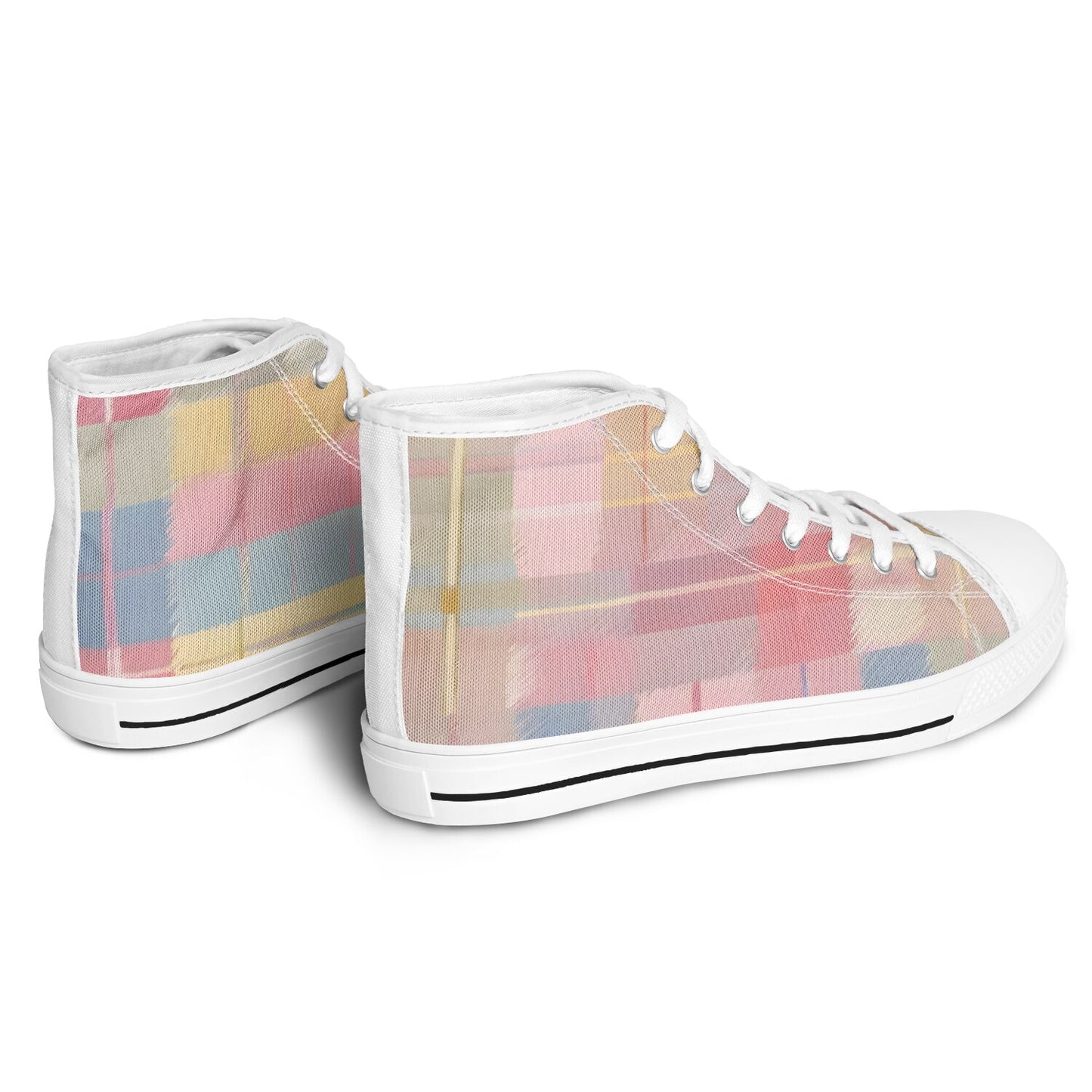 Pastel Tartan High Tops - Festival Sneakers