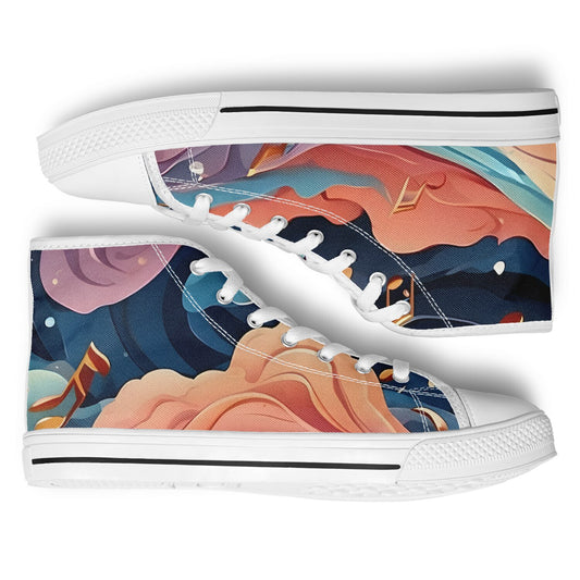 Musical Rainbow High Tops - Rave Shoes with A Bold Style and All-Day Comfort