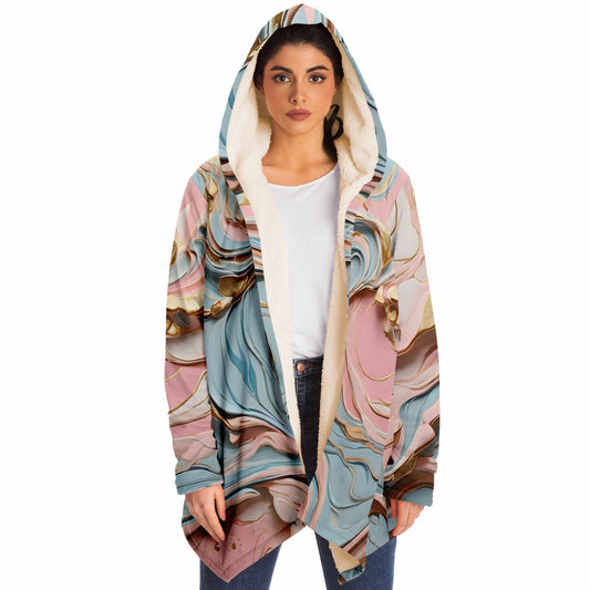 Bubblegum Festival Hooded Cloak - Sherpa Fleece with Fun Festival Aesthetics