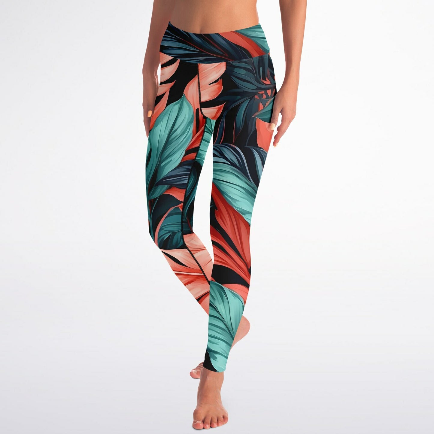 Tropical Leaves Yoga Leggings