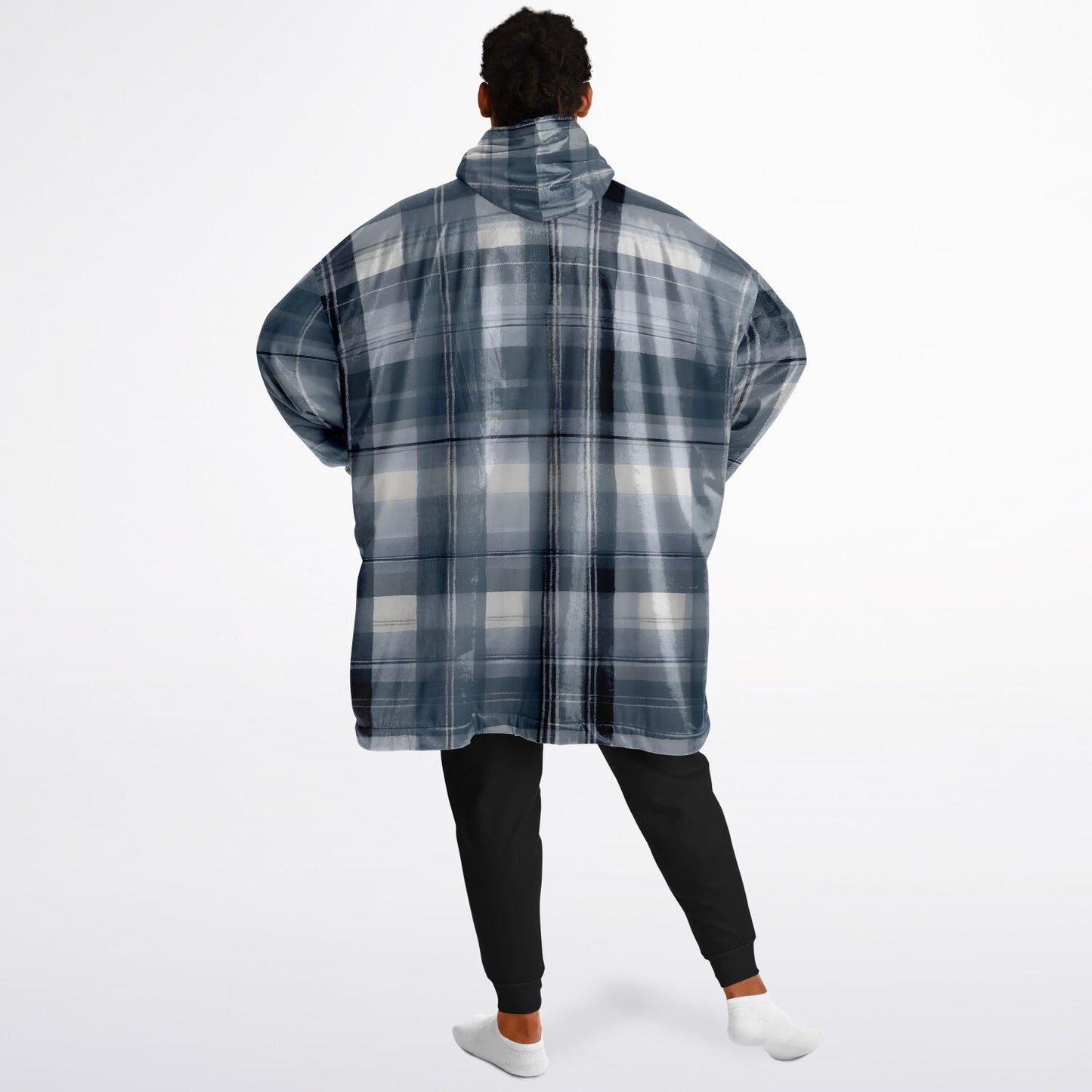 Blue Tartan Snug Hoodie - Fleece Hoodie - Essentials Hoodie