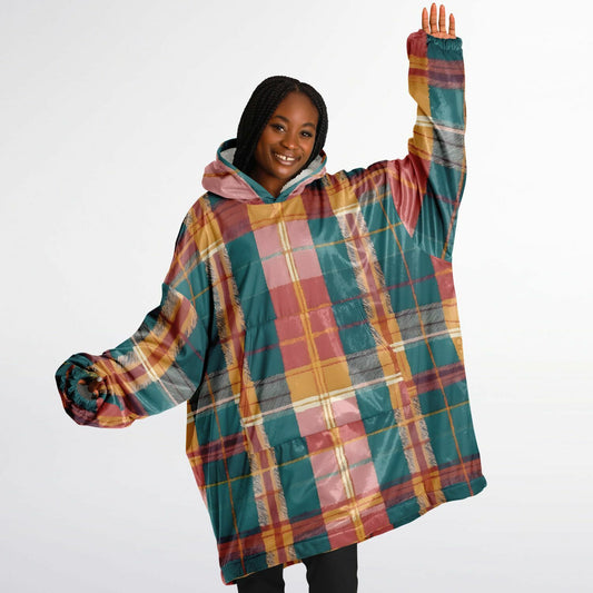 Tropical Tartan Snug Hoodie - Fleece Hoodie - Essentials Hoodie