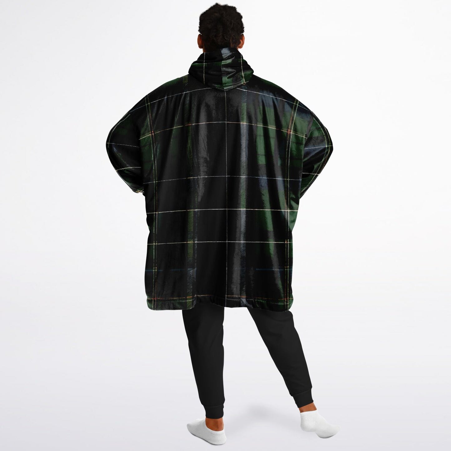 Green Tartan Snug Hoodie - Fleece Hoodie - Essential Hoodie