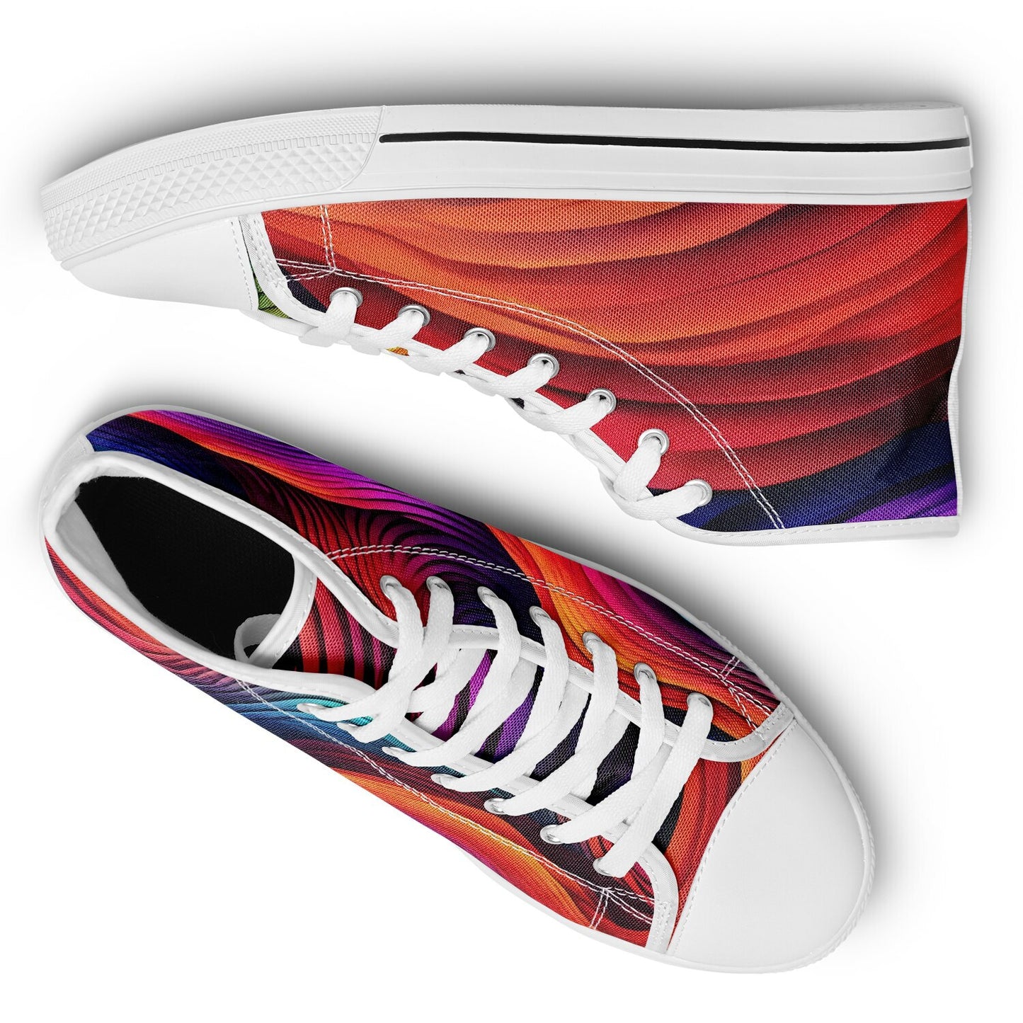 Neon Rainbow High Tops - Rave Shoes with A Bold Style and All-Day Comfort