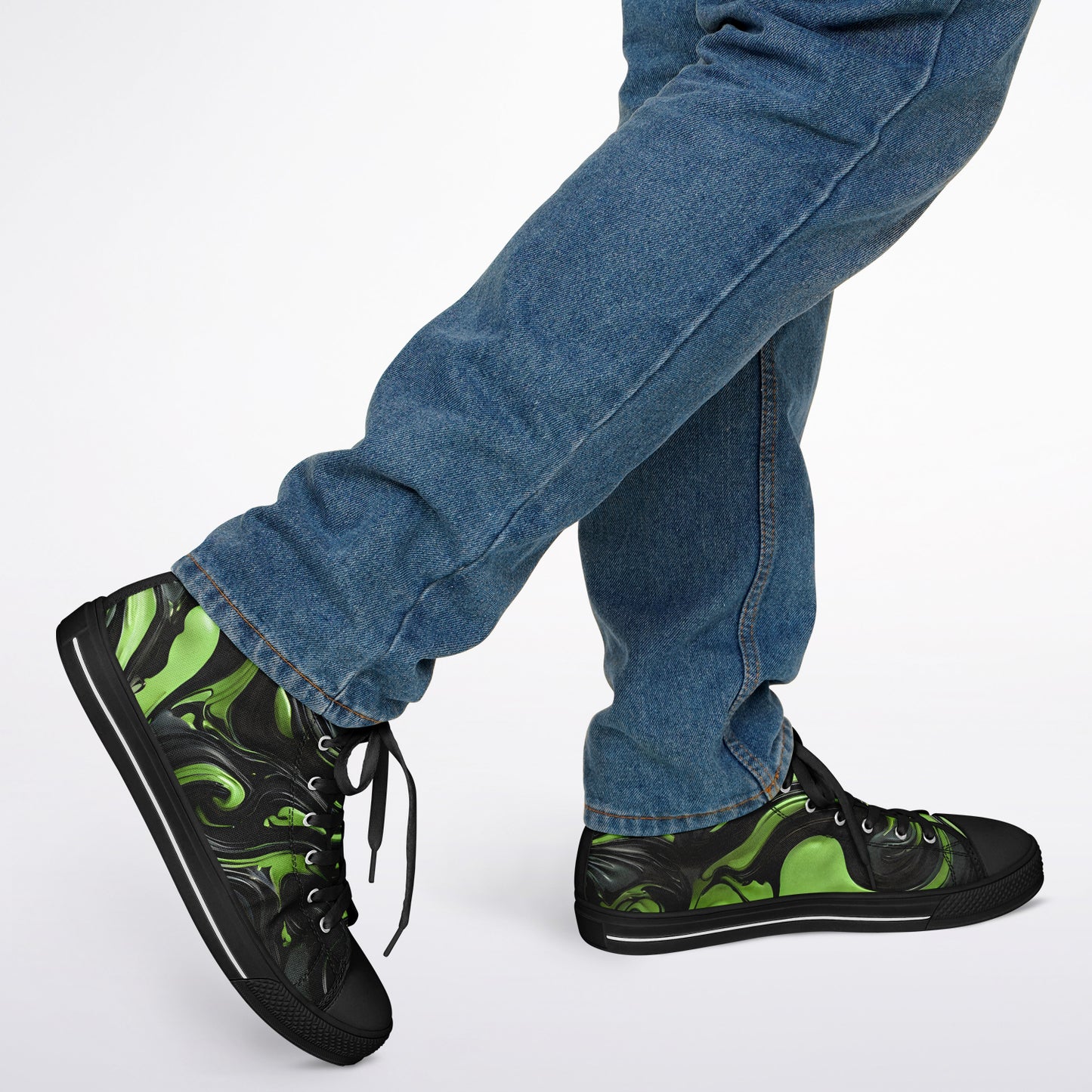 Green Swirls High Tops - Rave Shoes with A Bold Style and All-Day Comfort