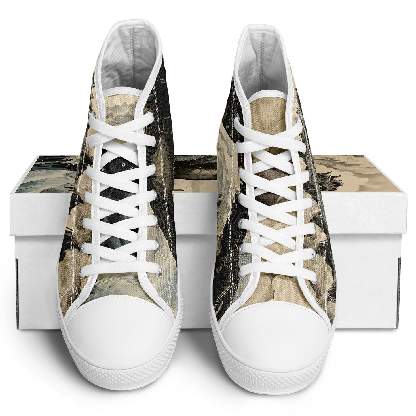 Godzilla High Tops - Rave Shoes with Monster Art Print