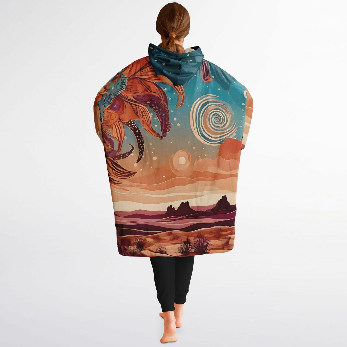 Boho Desert Snug Hoodie - Festival Fleece Wearable Blanket - Essentials Hoodie