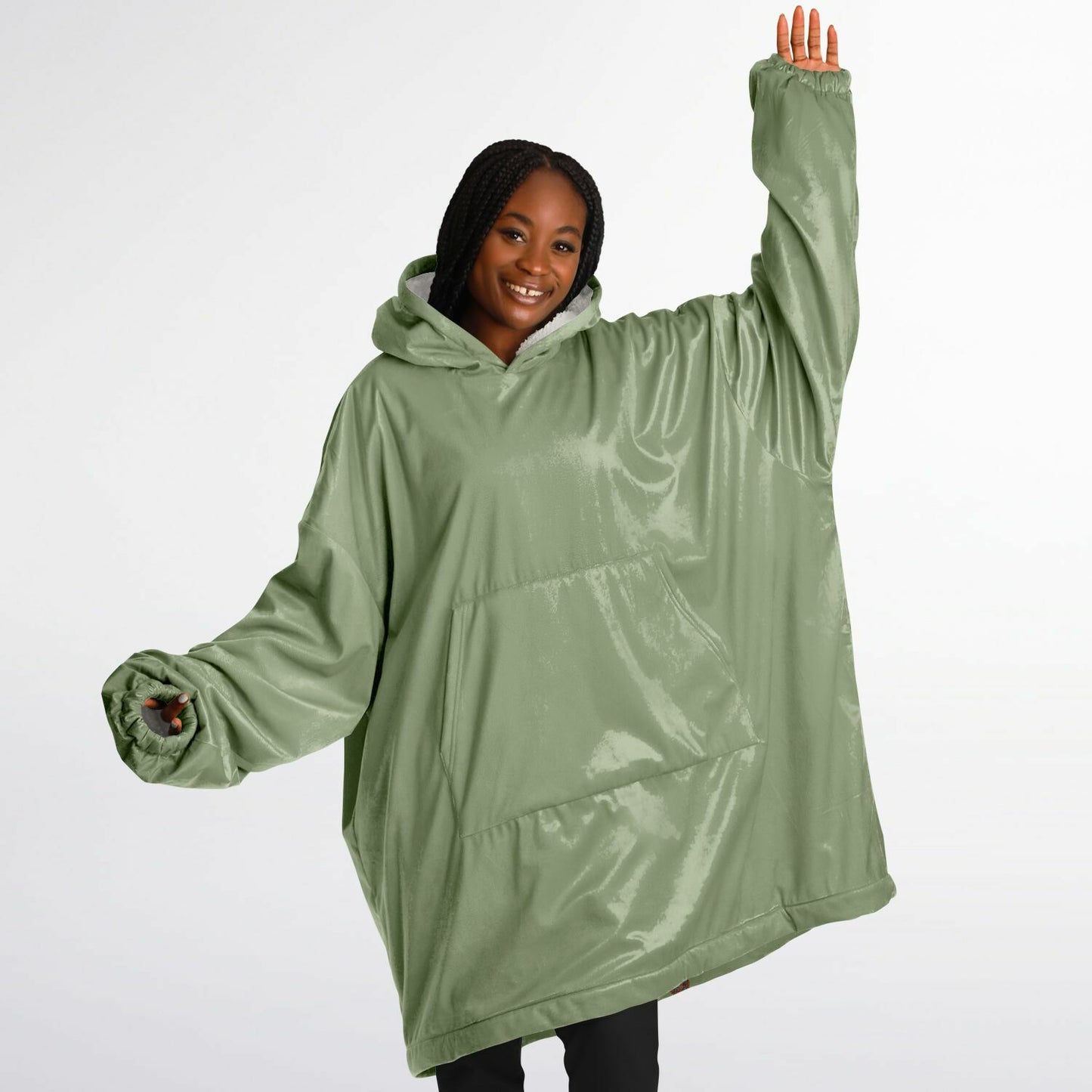 Sage Green Snug Hoodie - Fleece Hoodie - Essentials Hoodie