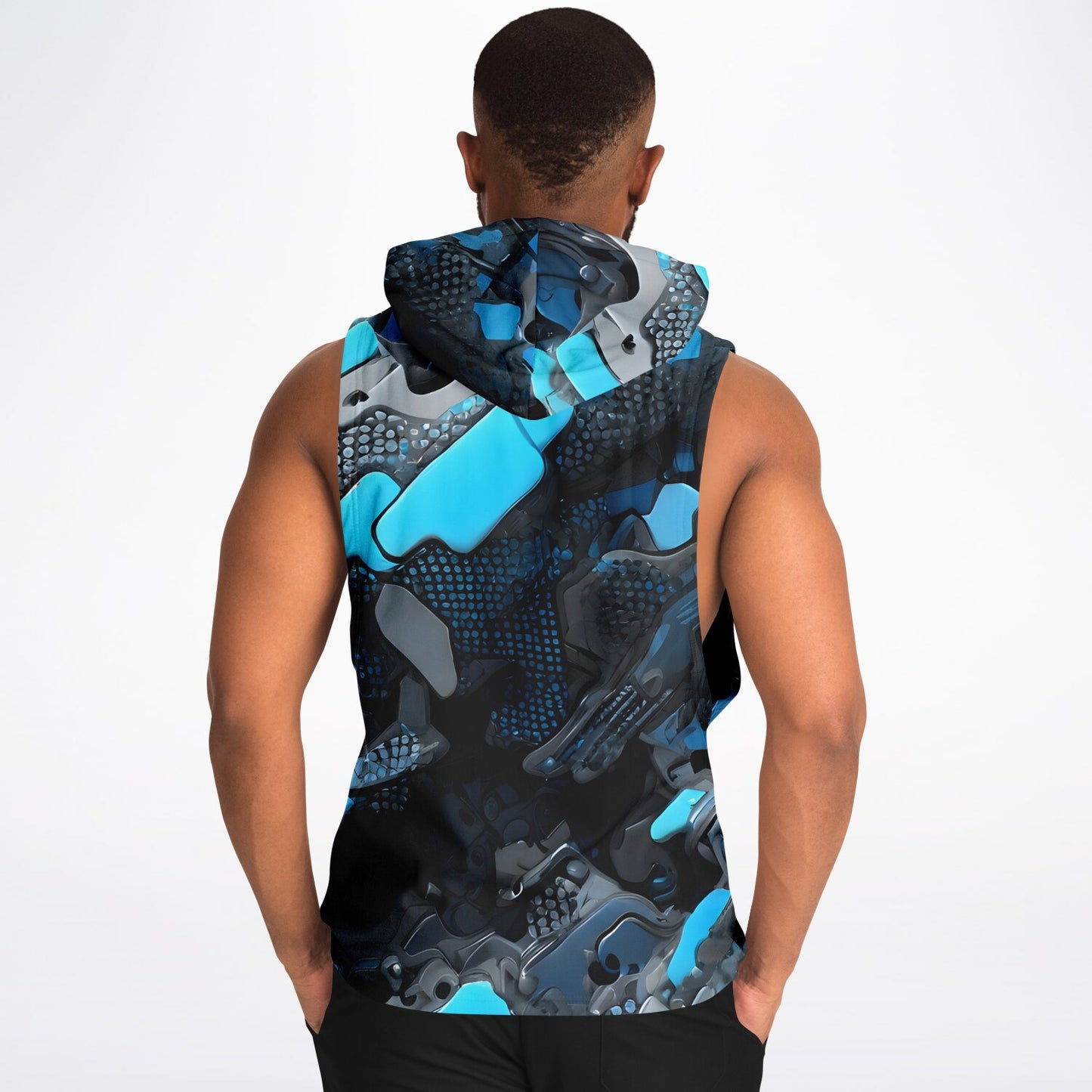 Blue Camo Drop Armhole Hoodie