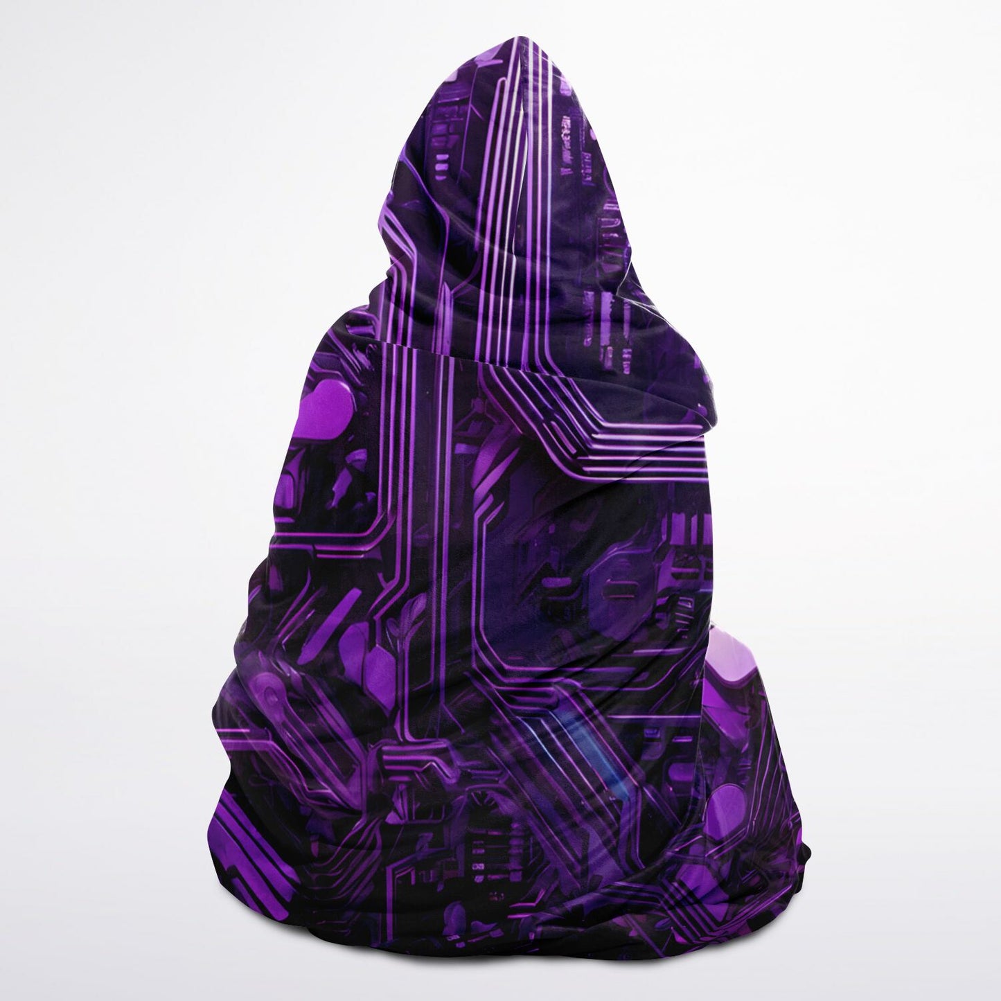 Purple Hardware Hooded Blanket - Ultra-Soft Hoodie Blanket with Computer Pattern