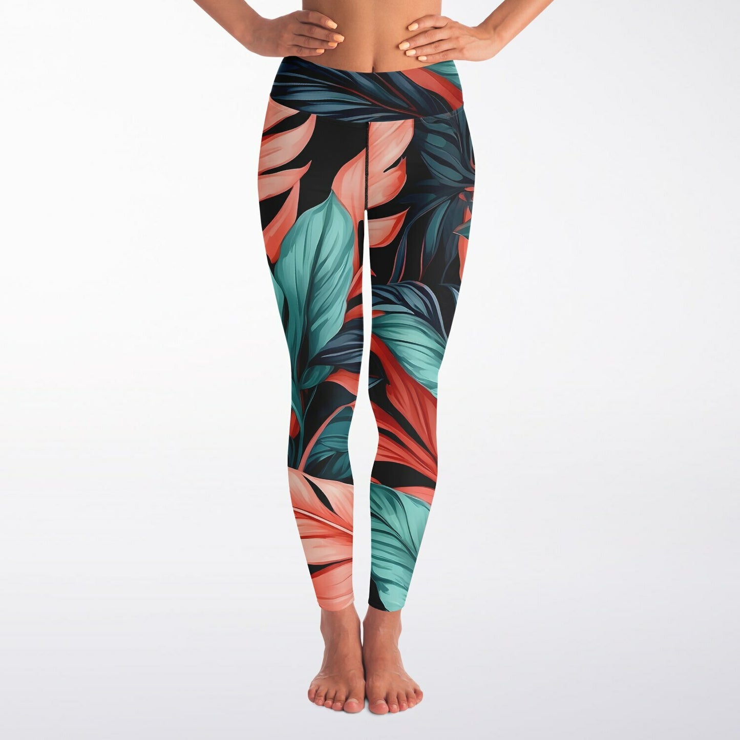 Tropical Leaves Yoga Leggings