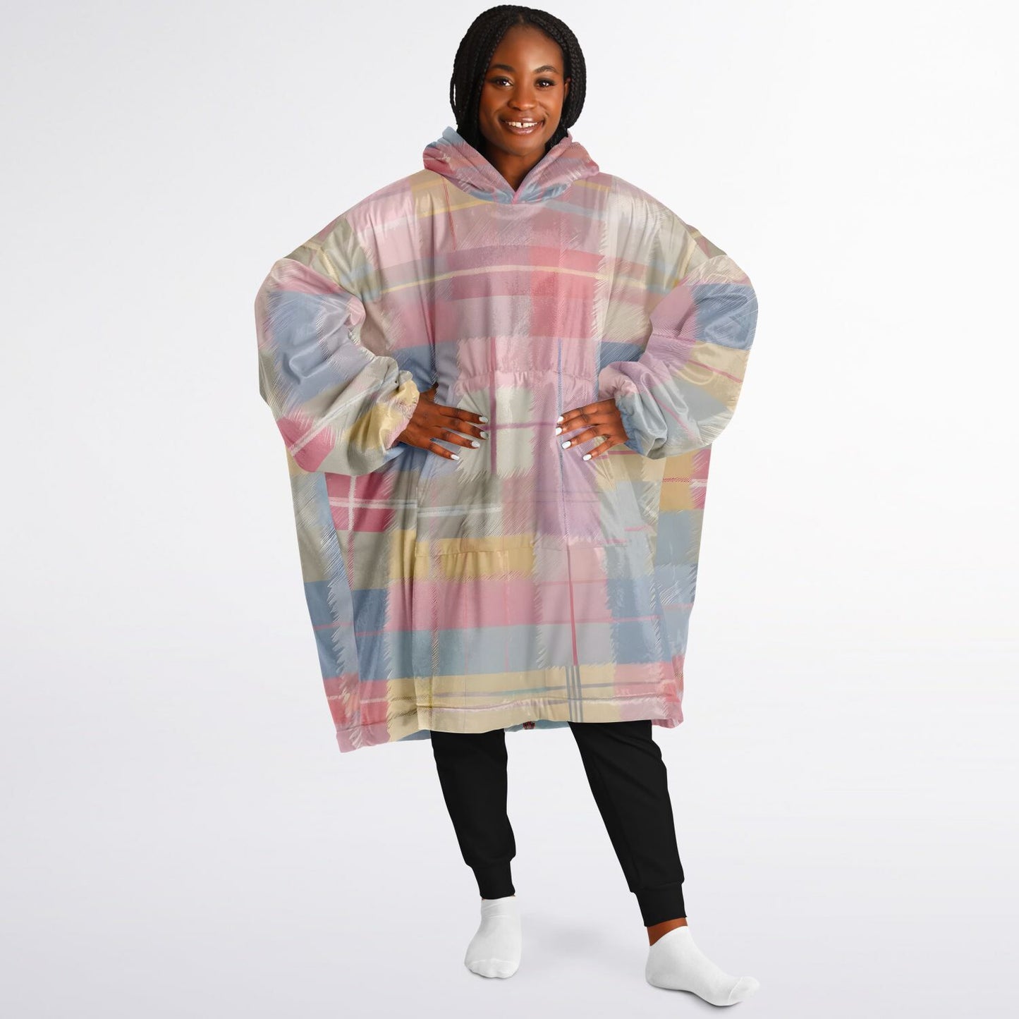 Pastel Tartan Snug Hoodie - Fleece Hoodie - Essential Hoodie