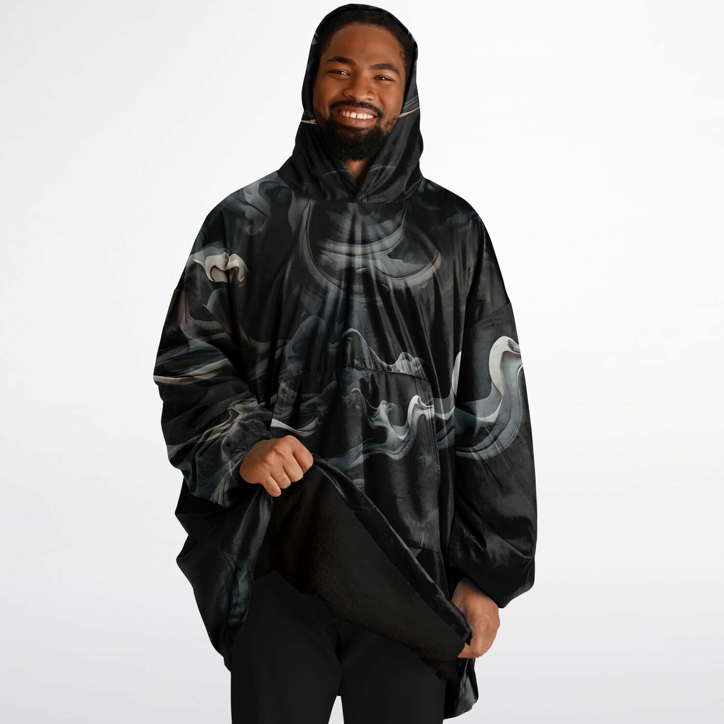 Black Smoke Snug Hoodie - Festival Fleece Hoodie - Essentials Hoodie