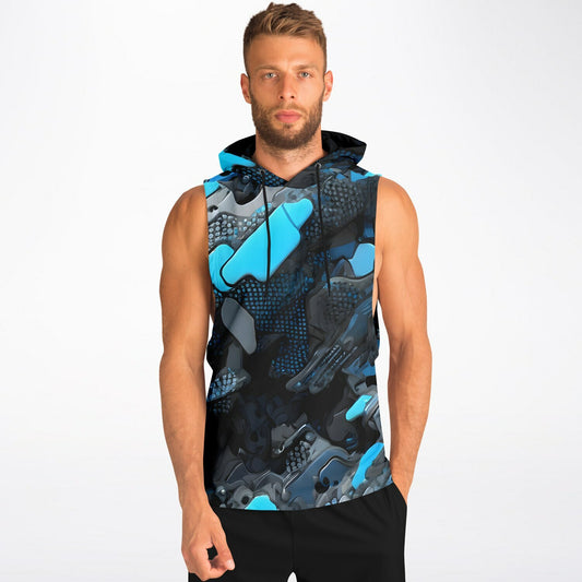 Blue Camo Drop Armhole Hoodie
