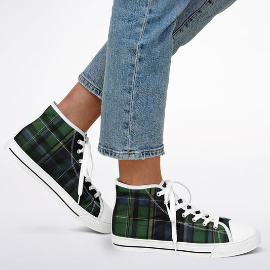 Green Tartan High Tops - Festival Sneakers