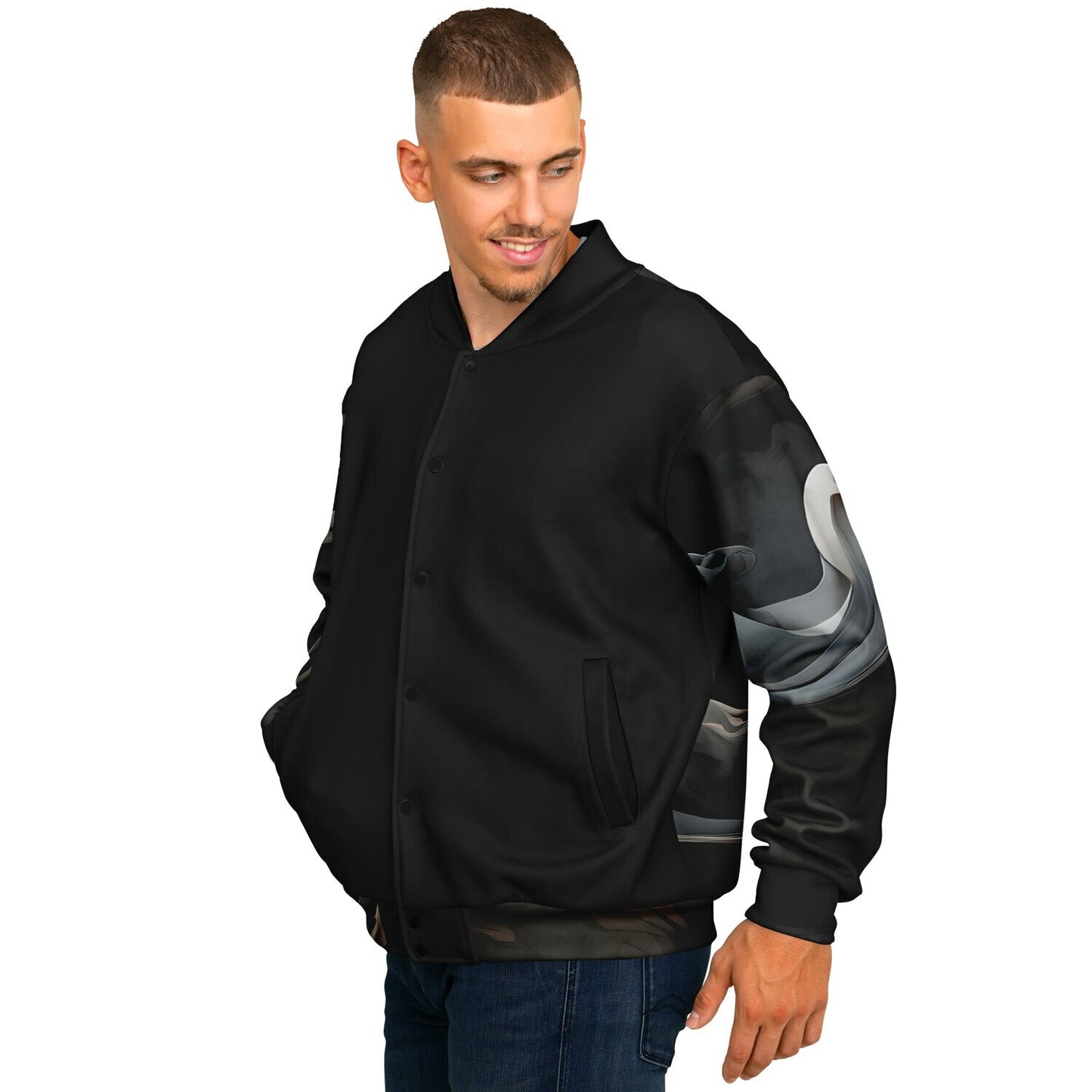 Charcoal Smoke Baseball Jacket