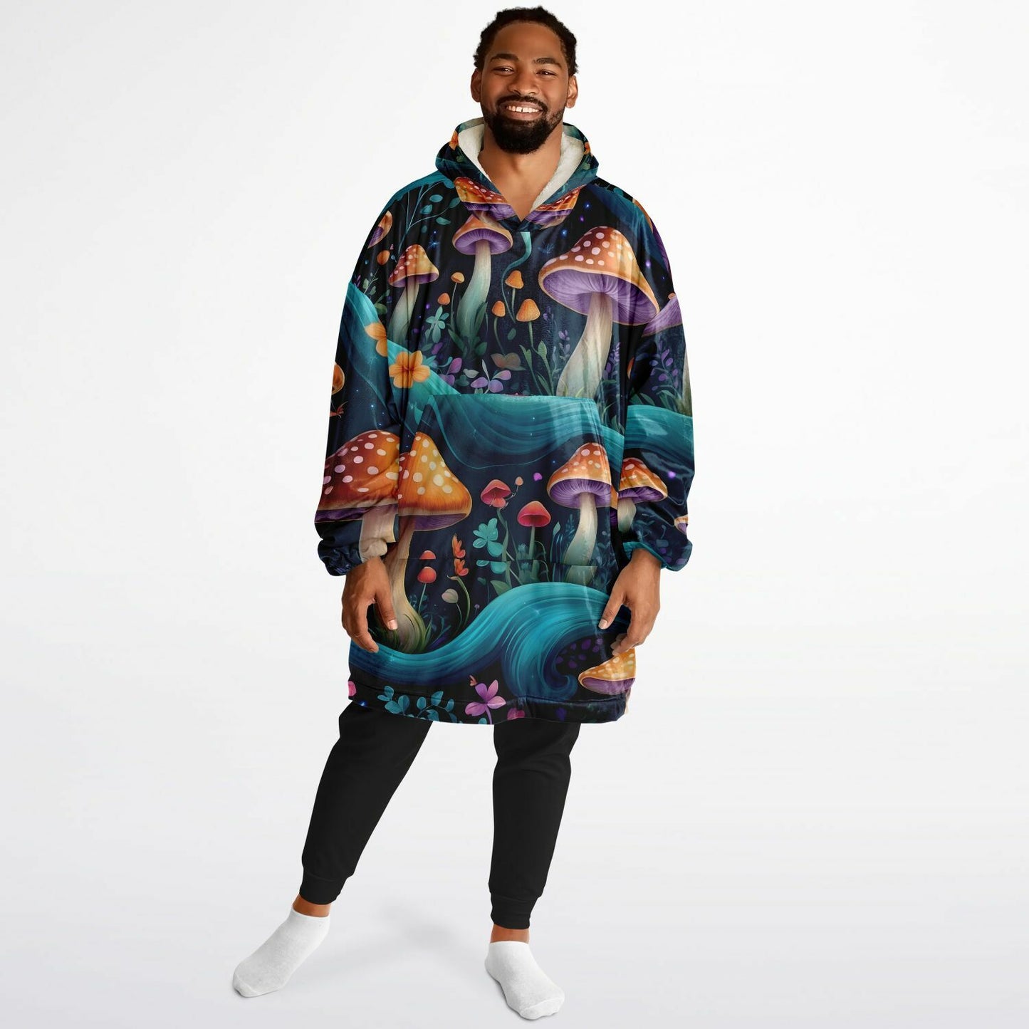 Magical Shrooms Snug Hoodie - Festival Fleece Wearable Blanket - Essentials Hoodie