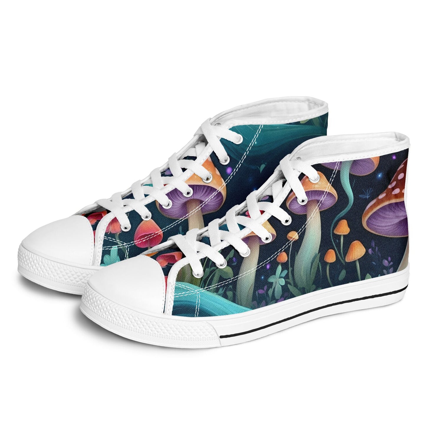 Magical Mushrooms High Tops - Rave Shoes with A Bold Style and All-Day Comfort