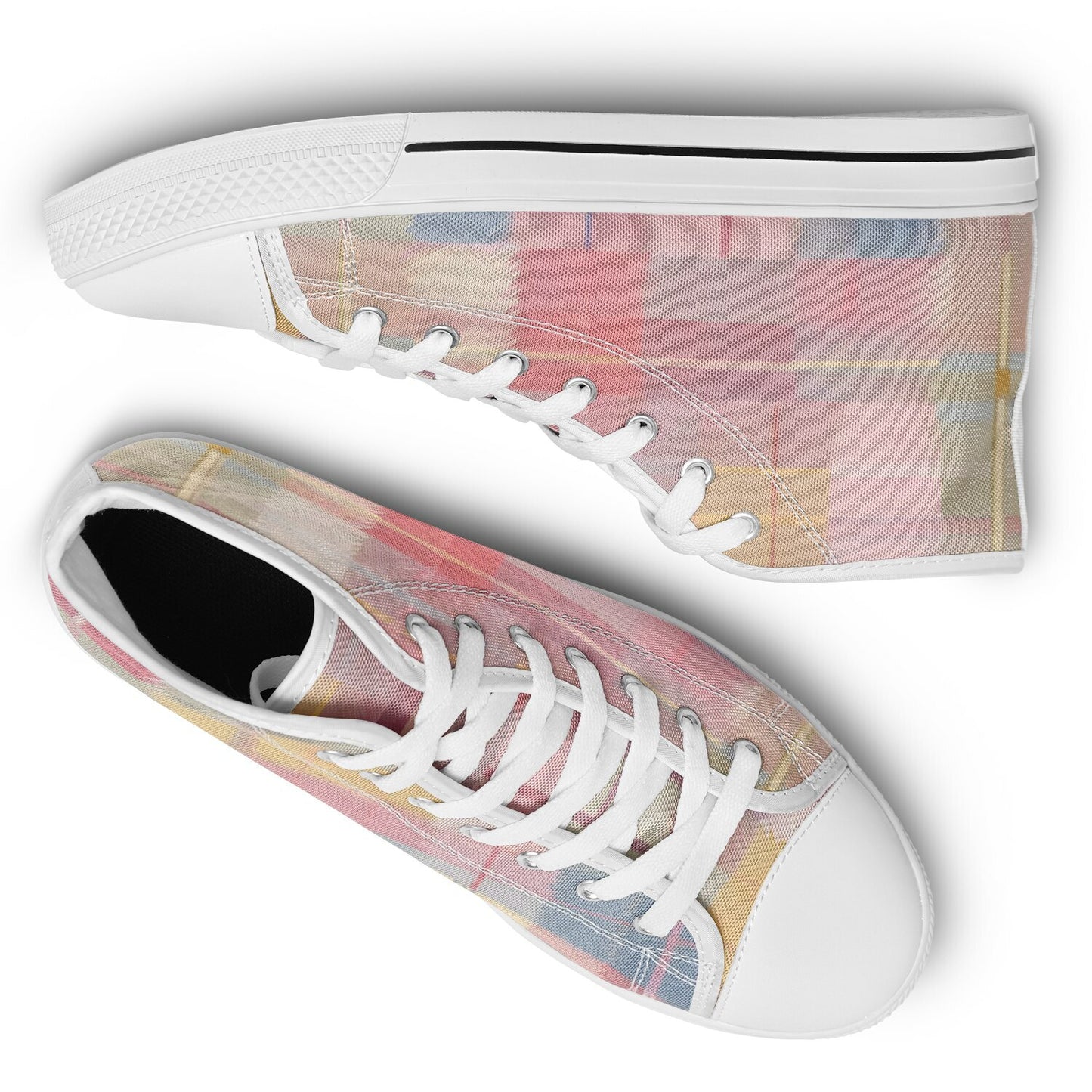 Pastel Tartan High Tops - Festival Sneakers