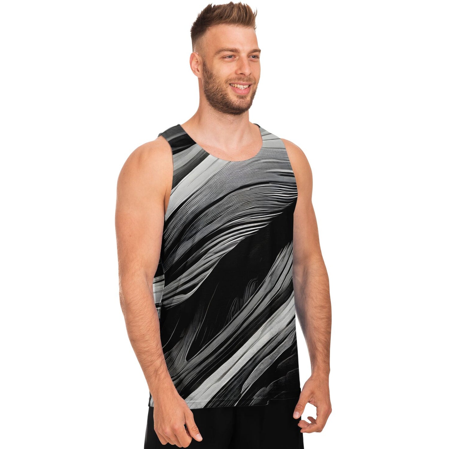 Black and White Swirls Unisex Tank Top